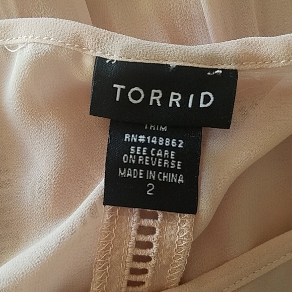 Torrid sheer blush top size 2 - Picture 4 of 4